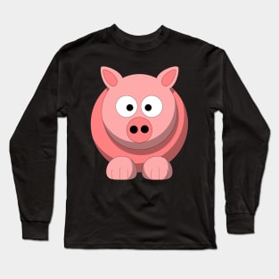 Happy Cute Pig Long Sleeve T-Shirt